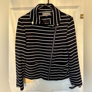 Bagatelle Navy and White Striped Women's Blazer
